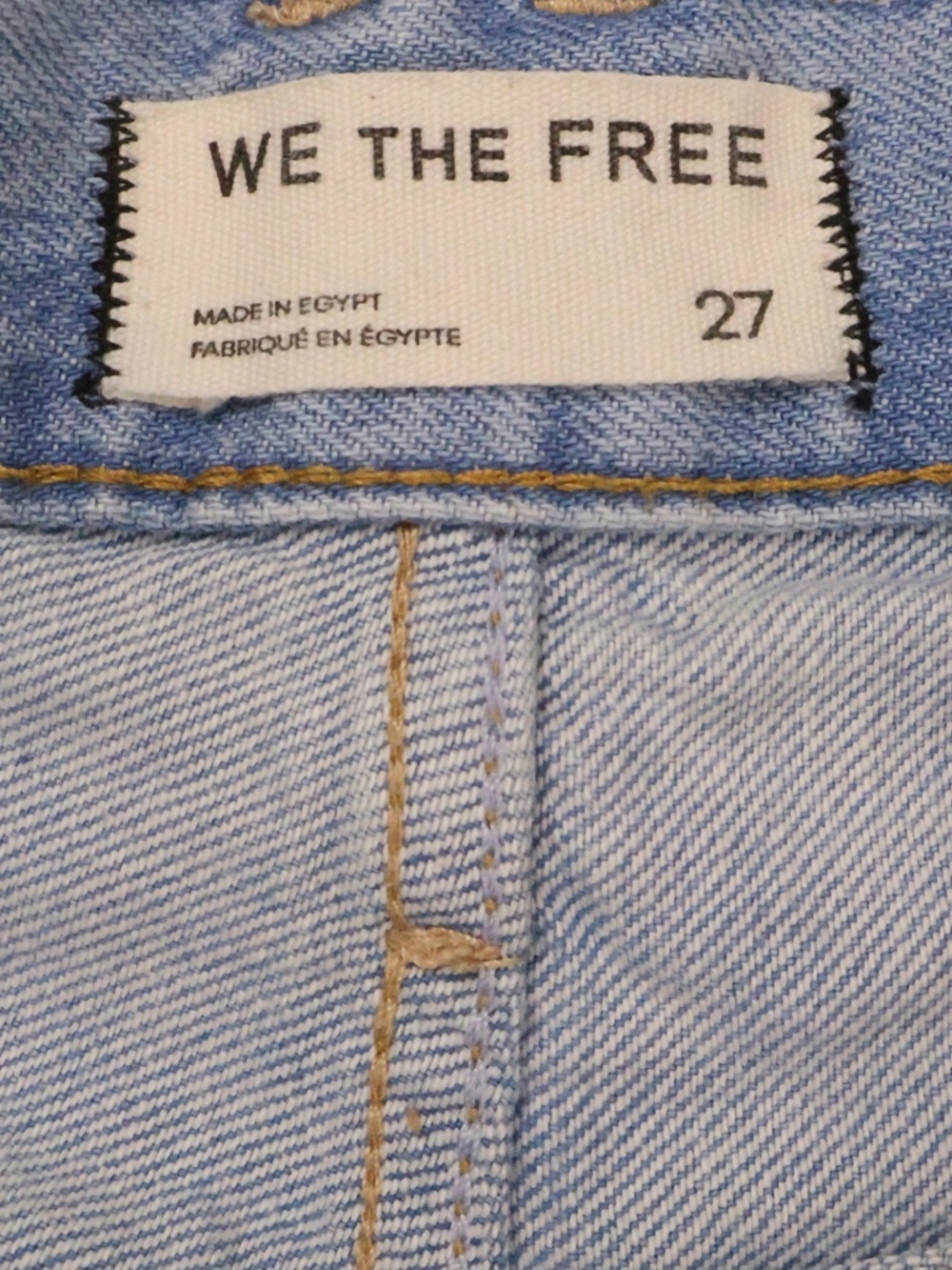 We The Free Denim Bermuda Shorts 27 Light Wash High Rise Raw Hem Longline - Picture 5 of 9